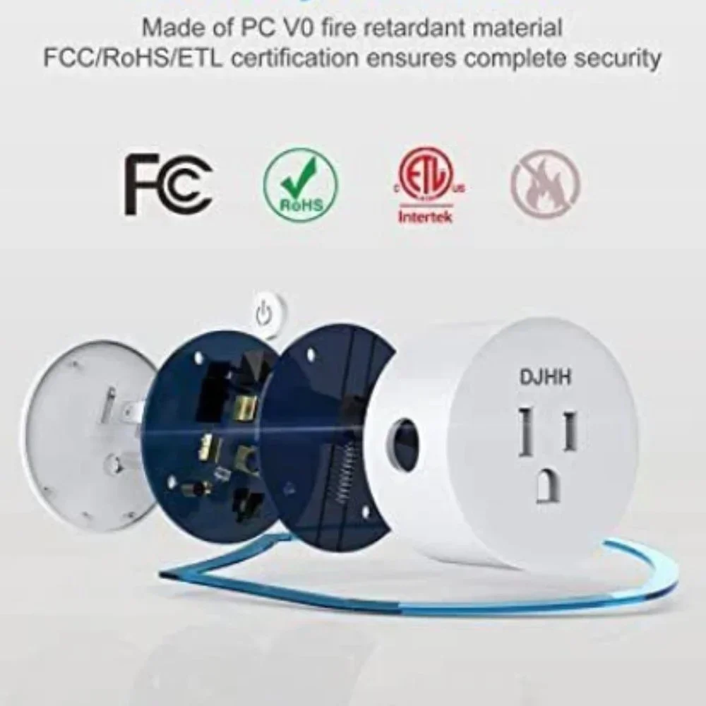 Smart Plug 4 Pack - 10A 1200W Mini WiFi Plug Smart Outlet, Smart Sockets